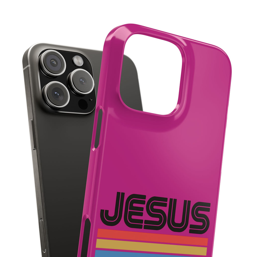 Stylish Slim Phone Case with 'JESUS KING' Design – Perfect for Faith Lovers, Unique Gift for Holidays, Mobile Accessories, Trendy Tech