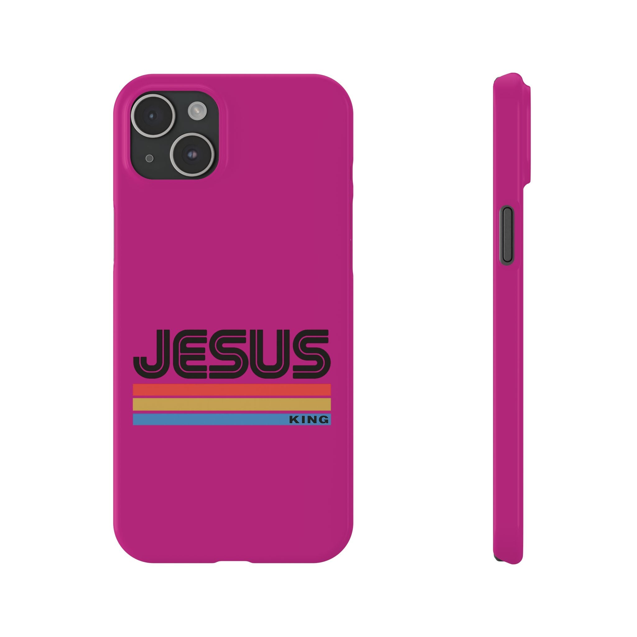 Stylish Slim Phone Case with 'JESUS KING' Design – Perfect for Faith Lovers, Unique Gift for Holidays, Mobile Accessories, Trendy Tech