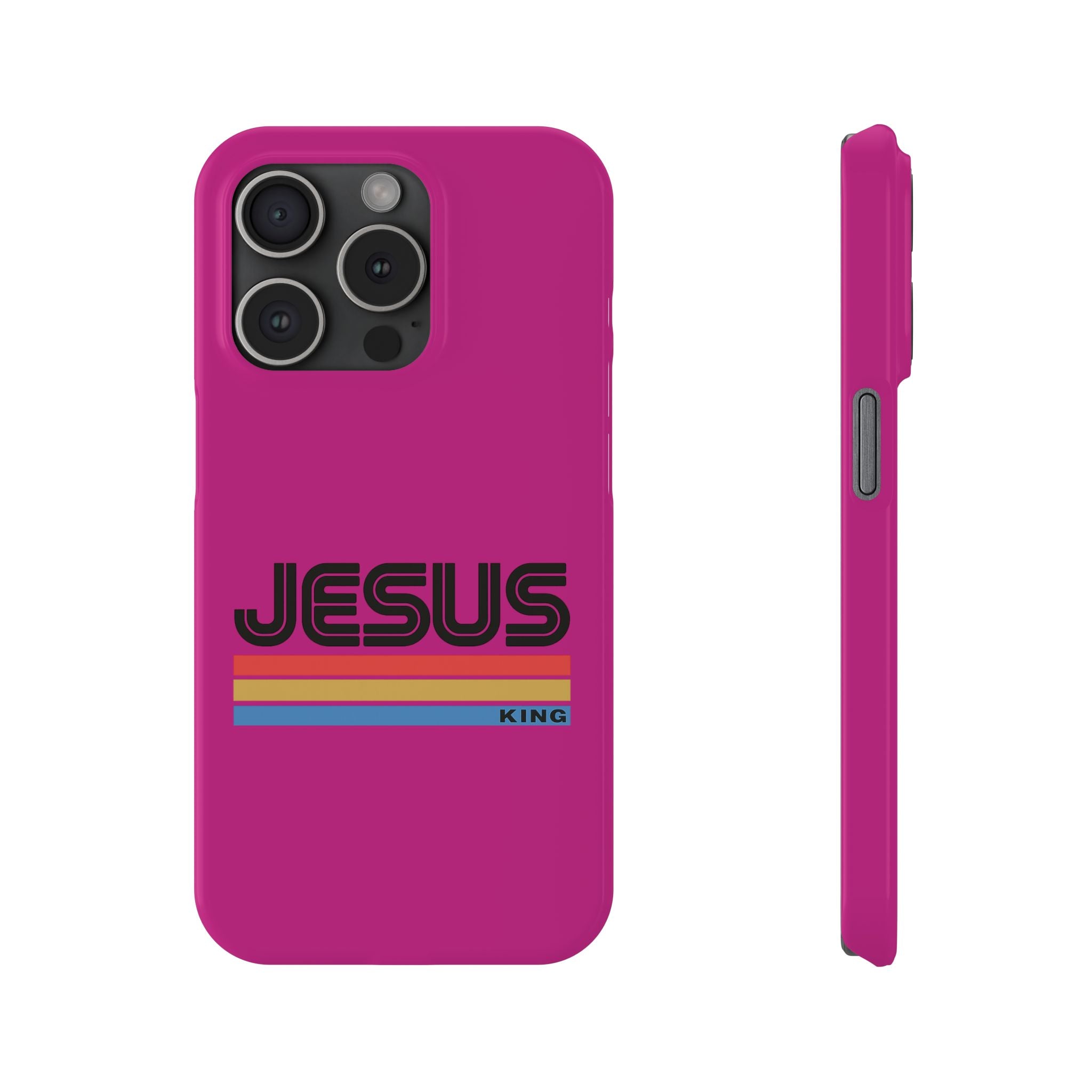 Stylish Slim Phone Case with 'JESUS KING' Design – Perfect for Faith Lovers, Unique Gift for Holidays, Mobile Accessories, Trendy Tech