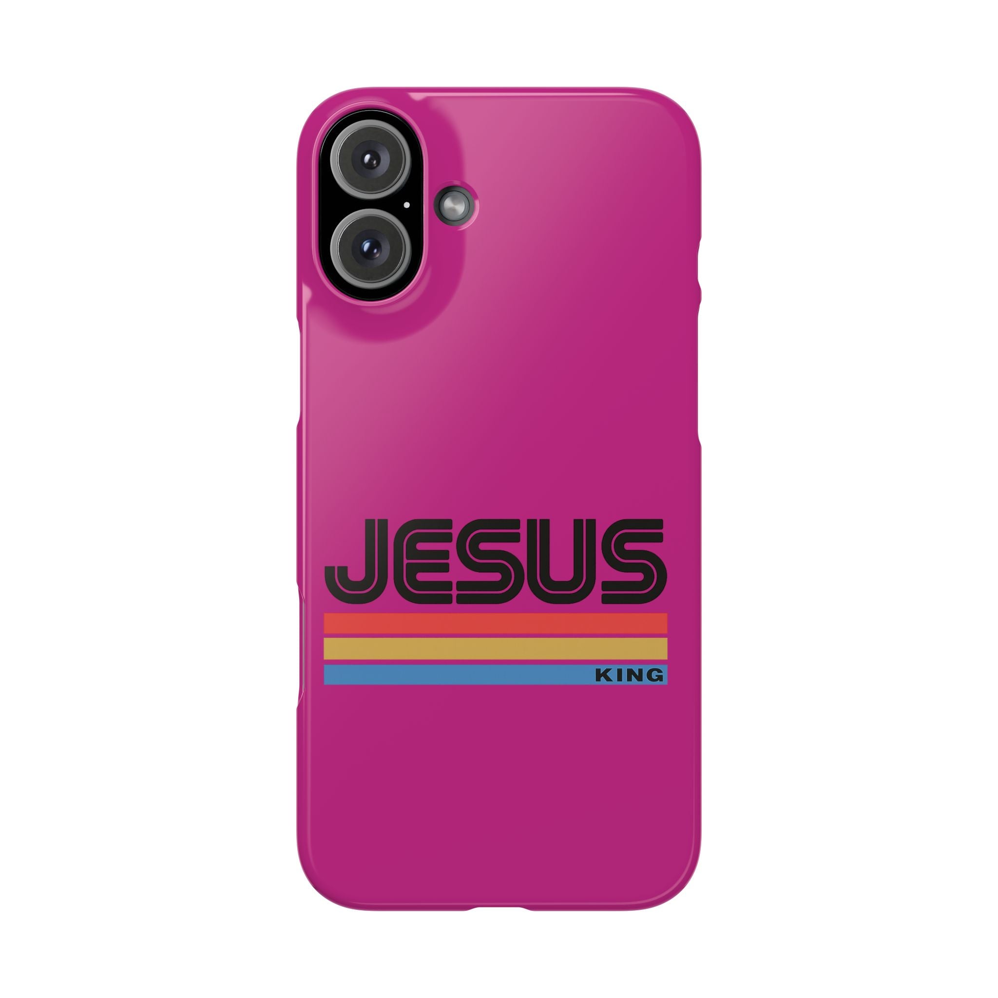 Stylish Slim Phone Case with 'JESUS KING' Design – Perfect for Faith Lovers, Unique Gift for Holidays, Mobile Accessories, Trendy Tech