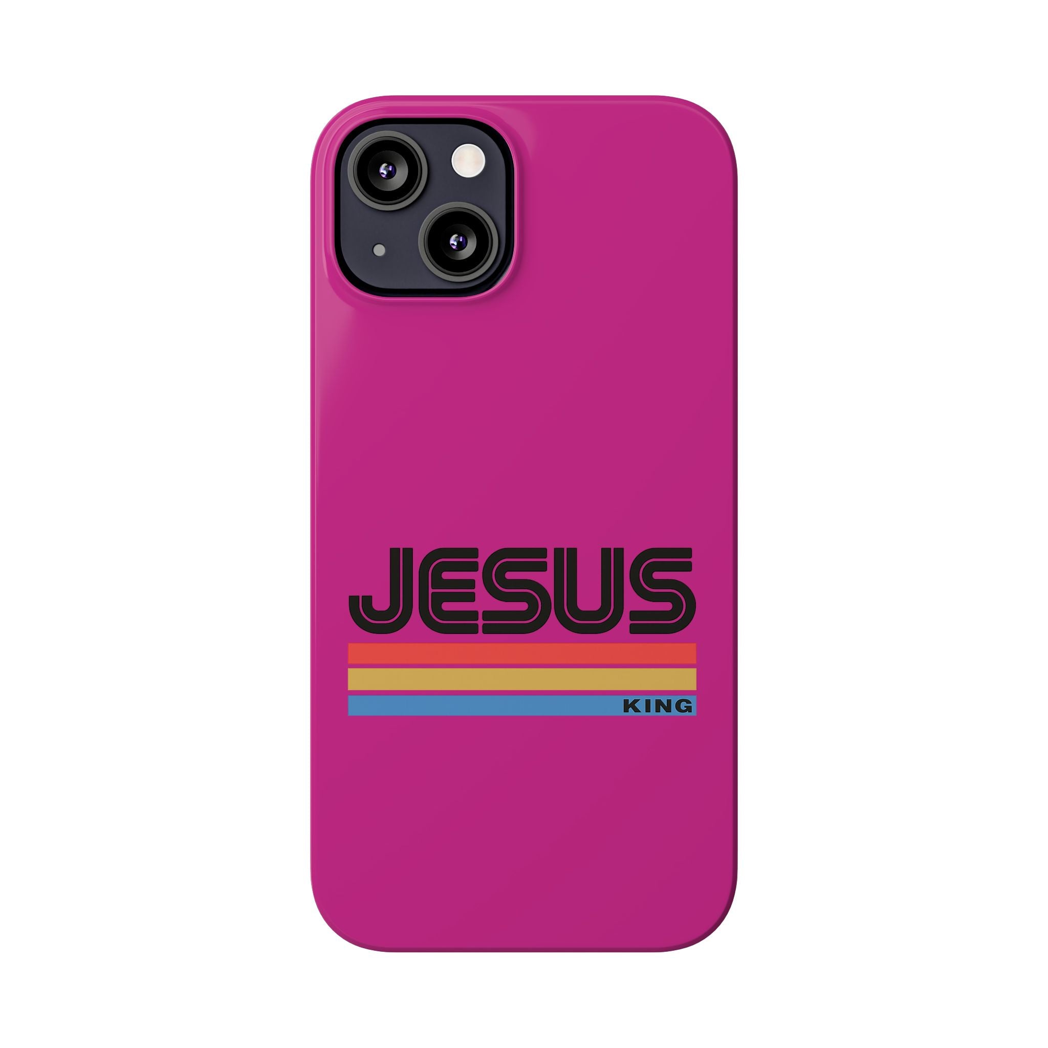 Stylish Slim Phone Case with 'JESUS KING' Design – Perfect for Faith Lovers, Unique Gift for Holidays, Mobile Accessories, Trendy Tech