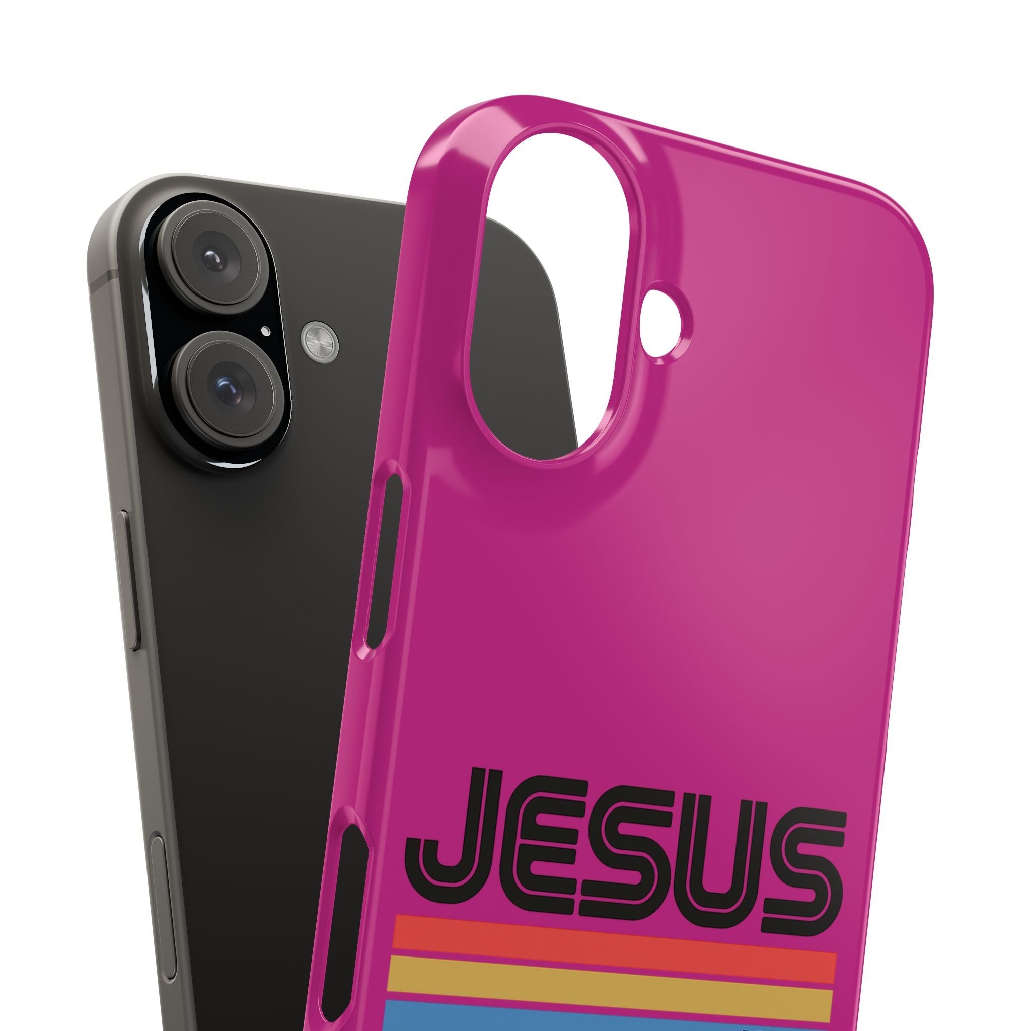 Stylish Slim Phone Case with 'JESUS KING' Design – Perfect for Faith Lovers, Unique Gift for Holidays, Mobile Accessories, Trendy Tech