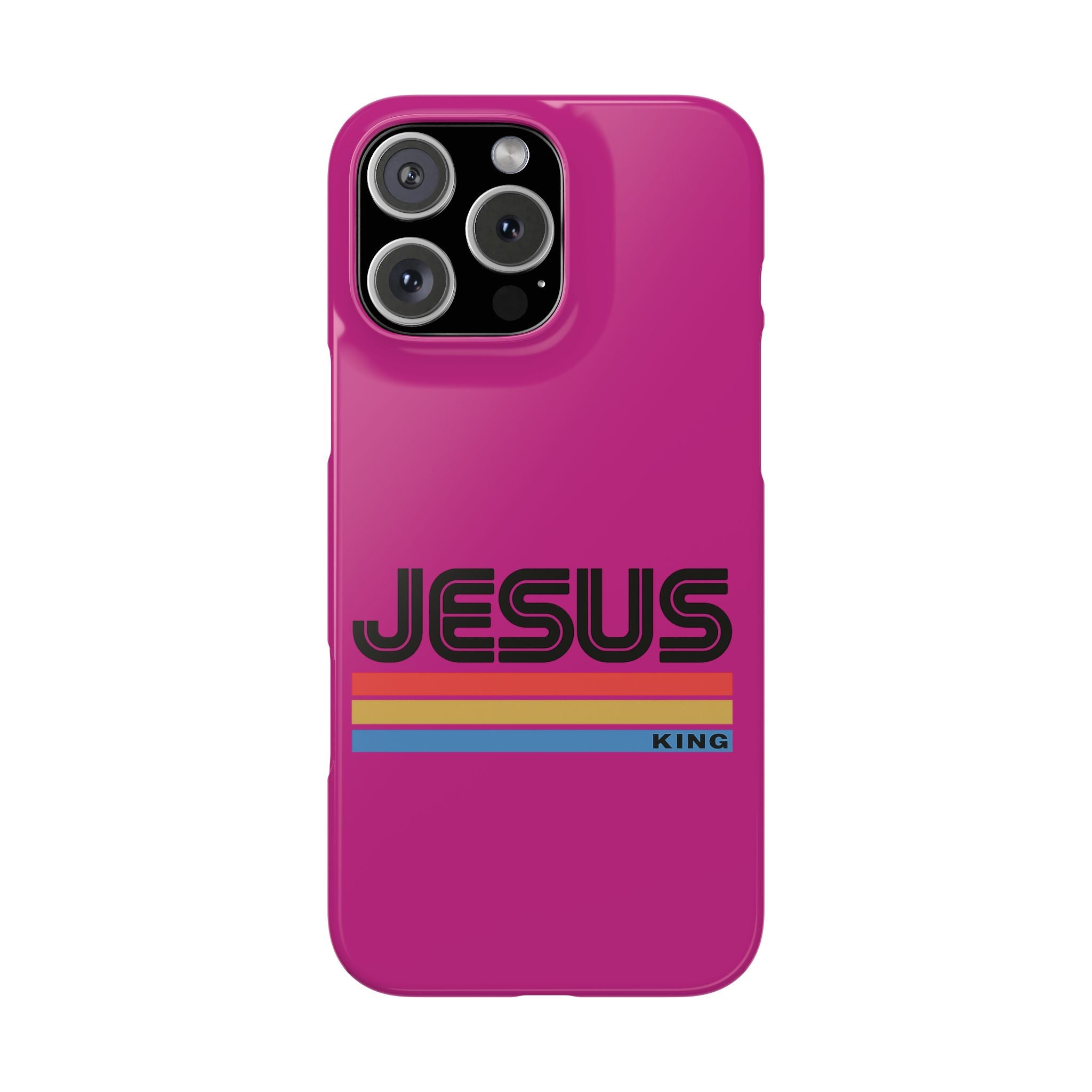 Stylish Slim Phone Case with 'JESUS KING' Design – Perfect for Faith Lovers, Unique Gift for Holidays, Mobile Accessories, Trendy Tech