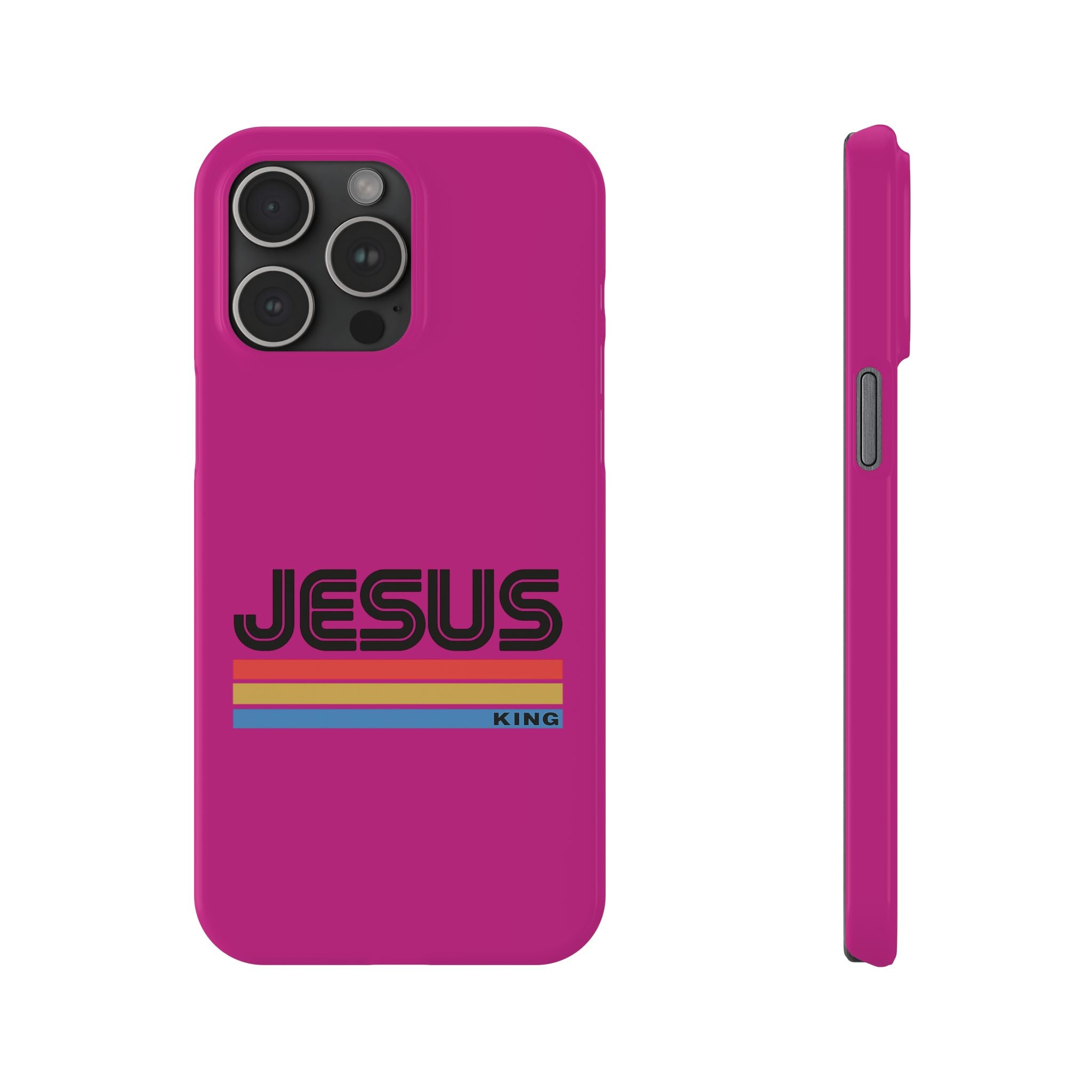 Stylish Slim Phone Case with 'JESUS KING' Design – Perfect for Faith Lovers, Unique Gift for Holidays, Mobile Accessories, Trendy Tech