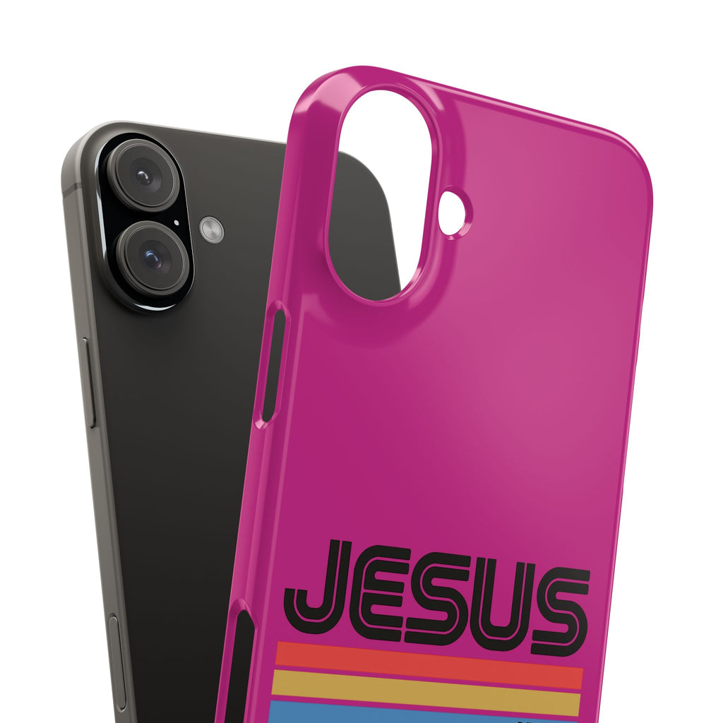 Stylish Slim Phone Case with 'JESUS KING' Design – Perfect for Faith Lovers, Unique Gift for Holidays, Mobile Accessories, Trendy Tech