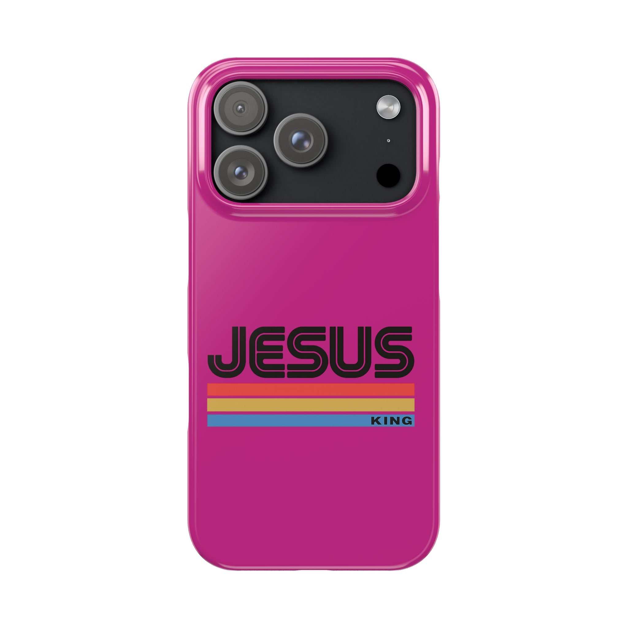 Stylish Slim Phone Case with 'JESUS KING' Design – Perfect for Faith Lovers, Unique Gift for Holidays, Mobile Accessories, Trendy Tech
