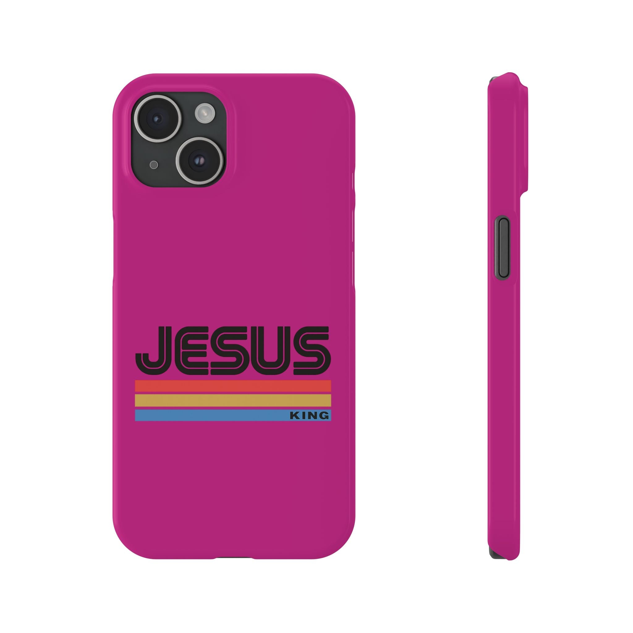 Stylish Slim Phone Case with 'JESUS KING' Design – Perfect for Faith Lovers, Unique Gift for Holidays, Mobile Accessories, Trendy Tech