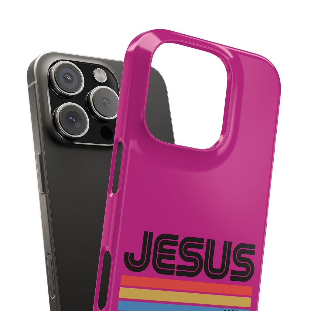 Stylish Slim Phone Case with 'JESUS KING' Design – Perfect for Faith Lovers, Unique Gift for Holidays, Mobile Accessories, Trendy Tech