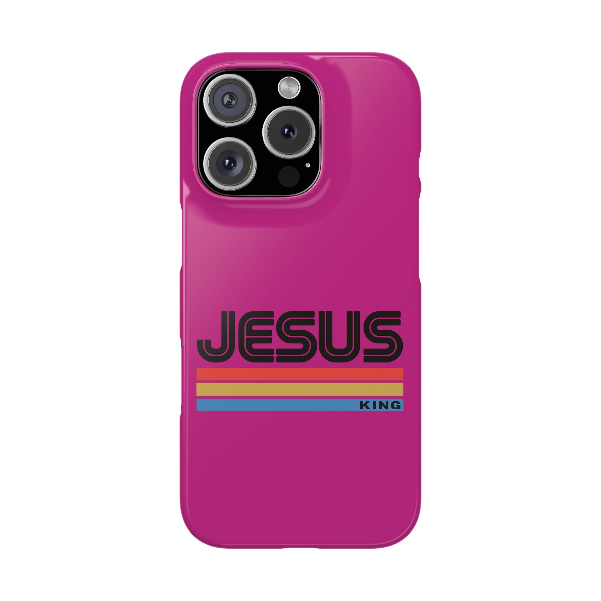 Stylish Slim Phone Case with 'JESUS KING' Design – Perfect for Faith Lovers, Unique Gift for Holidays, Mobile Accessories, Trendy Tech