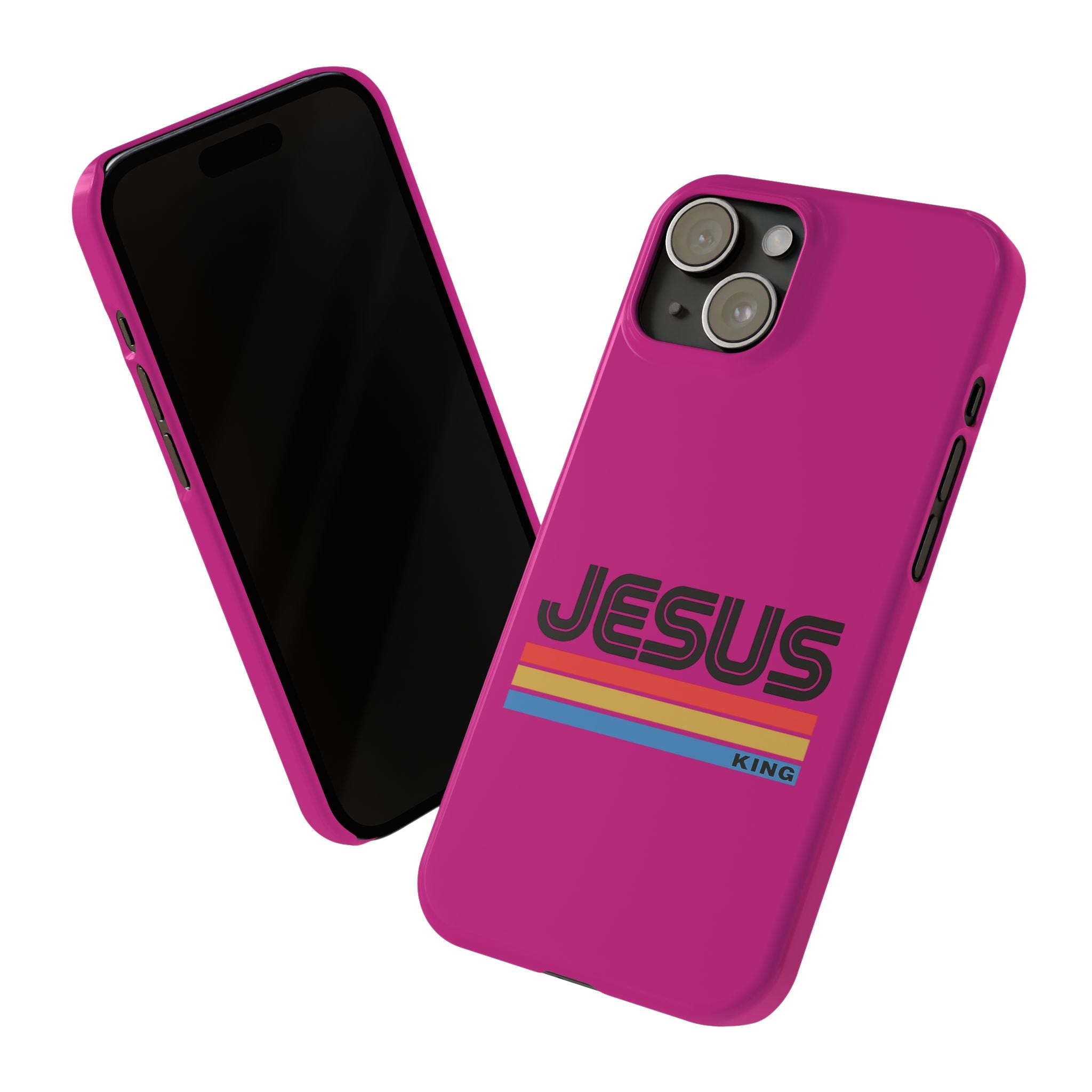 Stylish Slim Phone Case with 'JESUS KING' Design – Perfect for Faith Lovers, Unique Gift for Holidays, Mobile Accessories, Trendy Tech