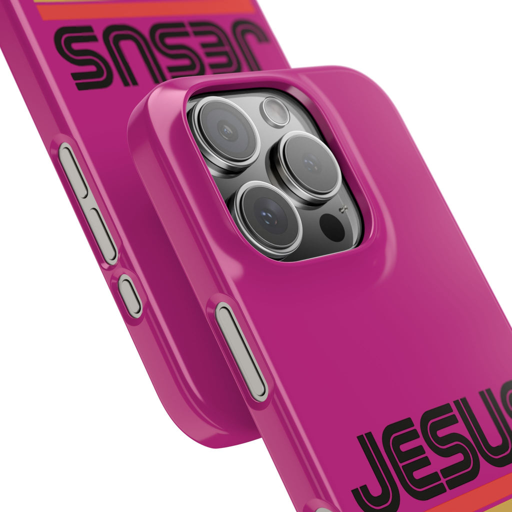 Stylish Slim Phone Case with 'JESUS KING' Design – Perfect for Faith Lovers, Unique Gift for Holidays, Mobile Accessories, Trendy Tech