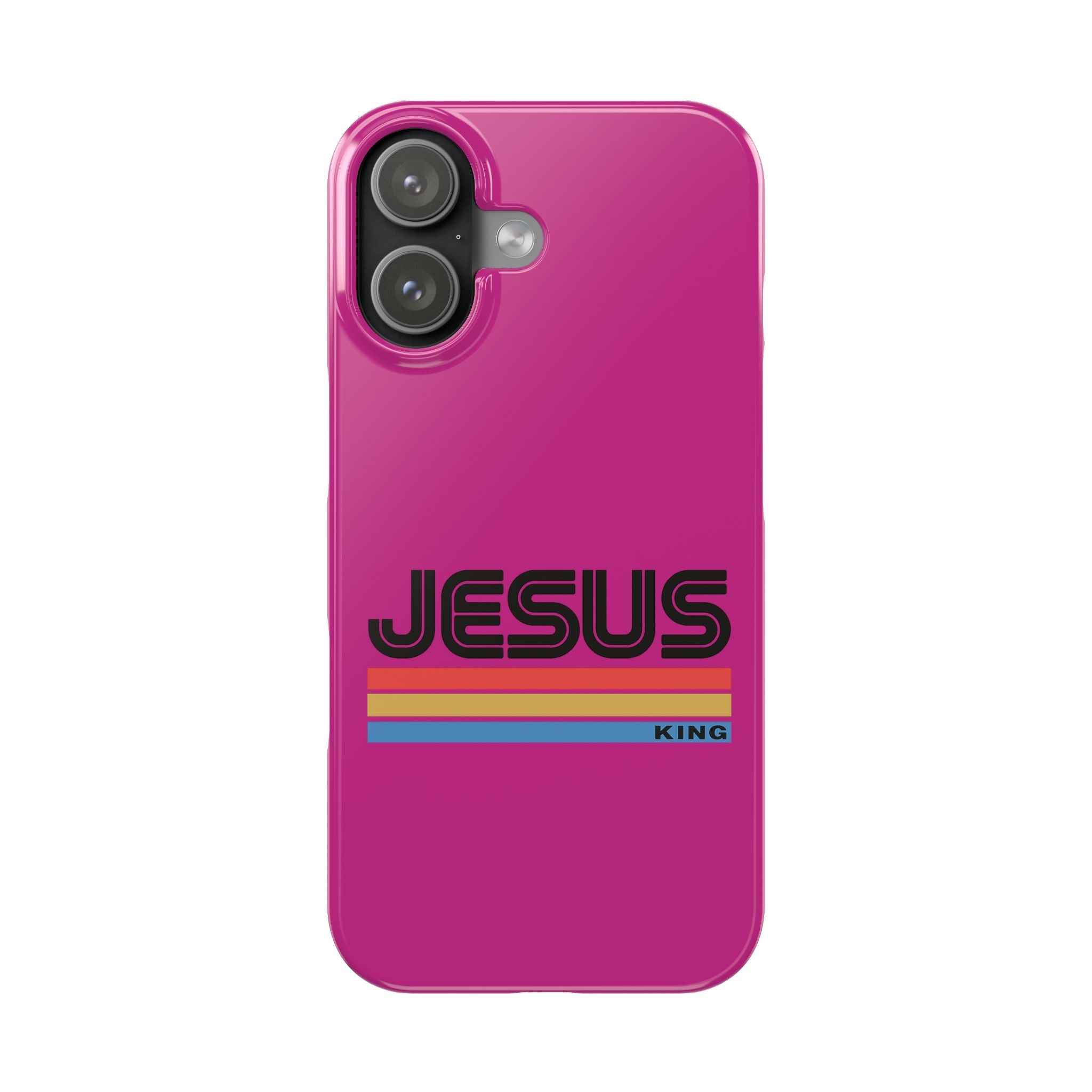 Stylish Slim Phone Case with 'JESUS KING' Design – Perfect for Faith Lovers, Unique Gift for Holidays, Mobile Accessories, Trendy Tech